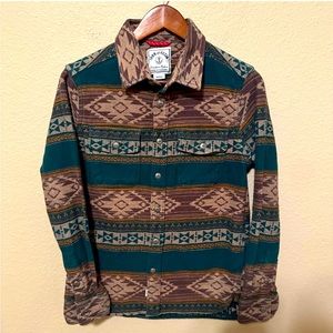 Iron and Resin Aztec Flannel Button Up Shirt.